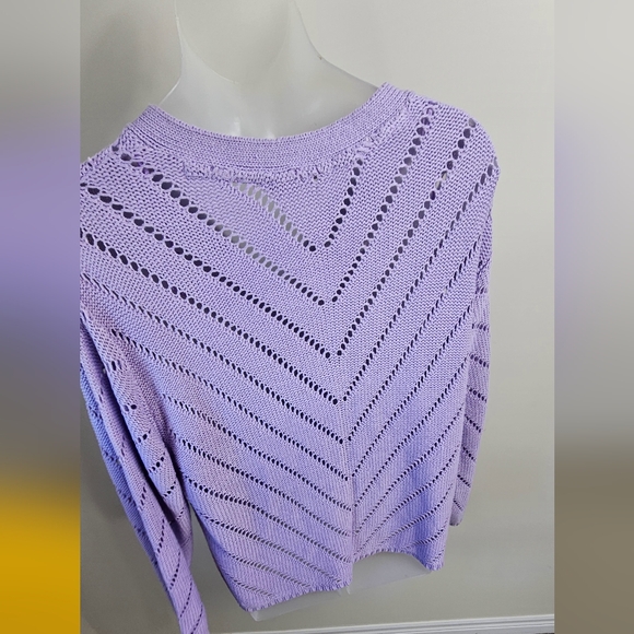 Lavender v Neck sweater plus size 3x cardigan button up - Picture 3 of 6